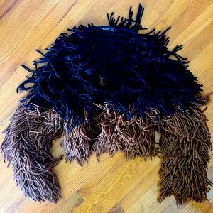 Nasty Gal Brown /Black Shaggy Knit Cardigan